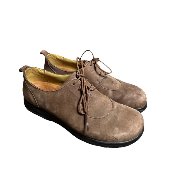 Birkenstock Footprints Light Brown Leather Suede Oxford Lace Up Shoes Mens Sz 41 - Picture 1 of 8